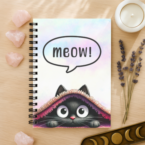 Notes A5 gładki 80 kartek Czarny Kot Meow Kocyk MaDam Creative