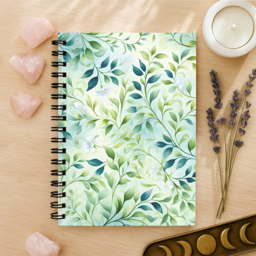 Notes A5 gładki 80 kartek Zielone Liście Akwarelowy Styl MaDam Creative