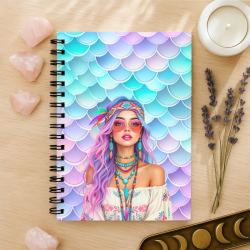 Notes A5 w gładki 80 kartek Dziewczyna Boho Różowe Włosy MaDam Creative