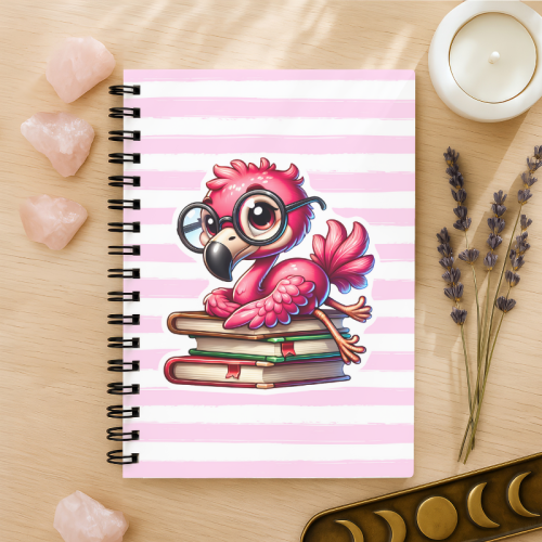 Notes A5 w gładki 80 kartek Flaming z Książkami Różowy MaDam Creative
