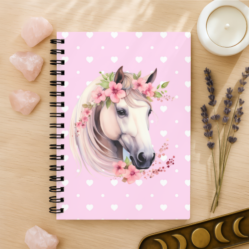 Notes A5 gładki 80 kartek Koń w Kwiatach Różowe Serduszka MaDam Creative