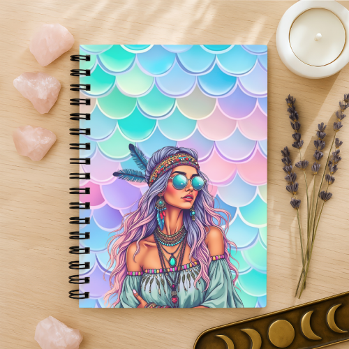 Notes A5 gładki 80 kartek Boho Mermaid Dziewczyna w Turkusie MaDam Creative