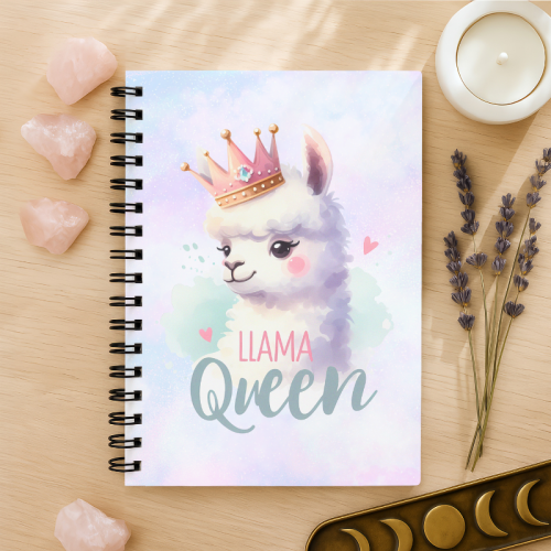 Notes A5 w kratkę 80 kartek Lama Queen Korona Pastelowa MaDam Creative
