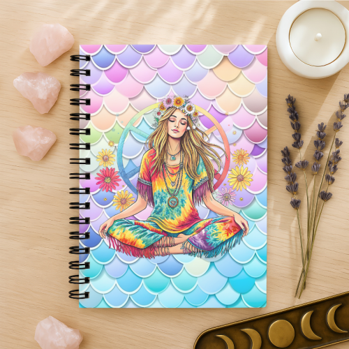 Notes A5 w kratkę 80 kartek Dziewczyna Yoga Mandala Pastelowa MaDam Creative