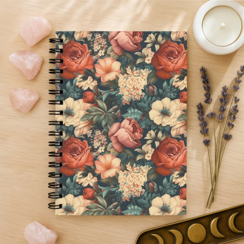 Notes A5 gładki 80 kartek Czerwone Róże Kwiaty Retro Vintage MaDam Creative