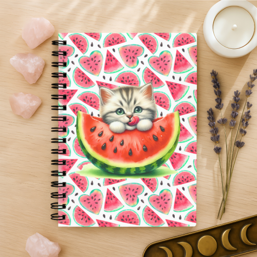 Notes A5 w kratkę 80 kartek Kot z Arbuza Owocowy Pastelowy MaDam Creative