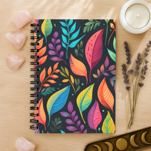 Notes A5 w kratkę 80 kartek Kolorowe Liście Neonowe Wzory MaDam Creative