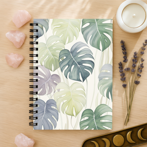 Notes A5 w kratkę 80 kartek Liście Monstery Pastelowe Boho MaDam Creative