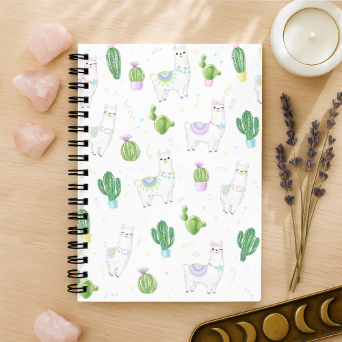 Notes A5 w kratkę 80 kartek Lama i Kaktusy Pastelowy Wzór MaDam Creative