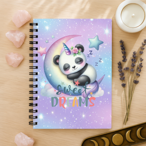 Notes A5 w kratkę 80 kartek Panda Sweet Dreams Księżyc MaDam Creative