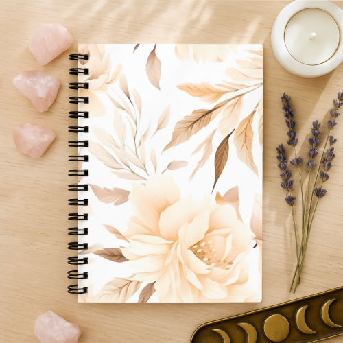 Notes A5 w kropki 80 kartek Beżowe Kwiaty Boho Elegance MaDam Creative