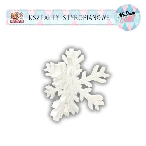 Baza styropianowa Śnieżynka 3D 20 cm, MaDam Creative
