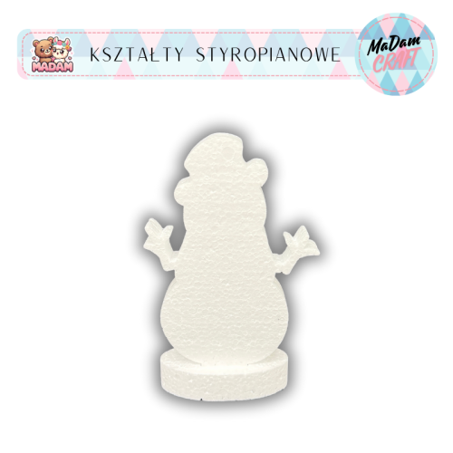 Baza styropianowa Bałwan z podstawką 10 cm Boże Narodzenie wzór2, MaDam Creative