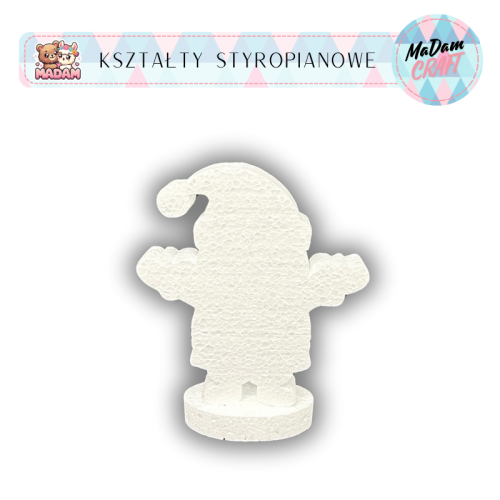 Baza styropianowa Mikołaj z podstawką 20 cm Boże Narodzenie wzór2, MaDam Creative