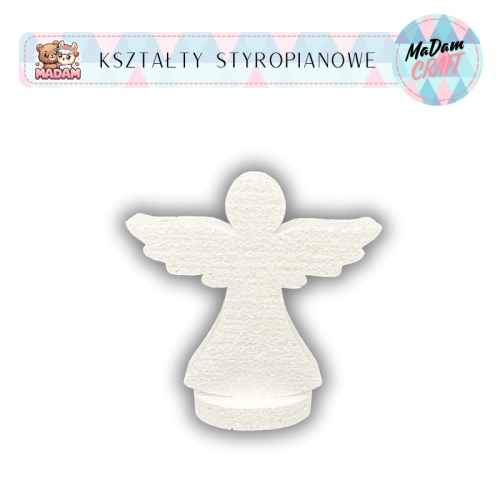 Baza styropianowa Anioł z podstawką 10 cm Boże Narodzenie wzór1, MaDam Creative