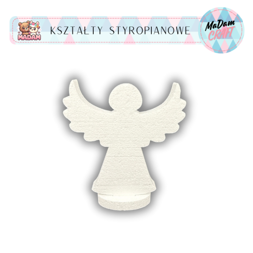 Baza styropianowa Anioł z podstawką 10 cm Boże Narodzenie wzór2, MaDam Creative