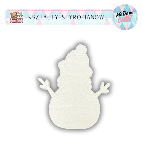 Baza styropianowa Bałwan 10 cm Boże Narodzenie wzór1, MaDam Creative