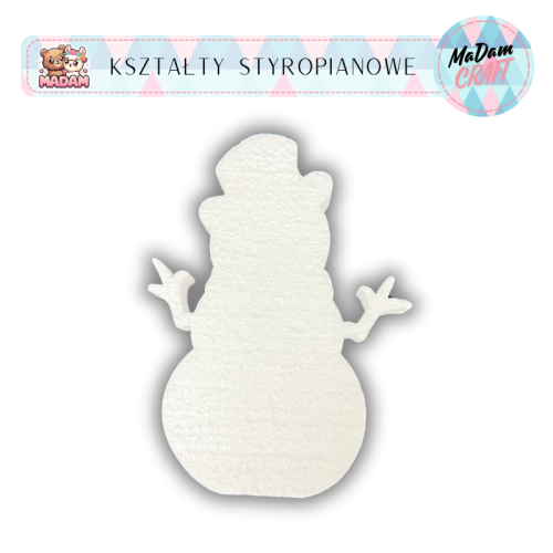 Baza styropianowa Bałwan 20 cm Boże Narodzenie wzór2, MaDam Creative