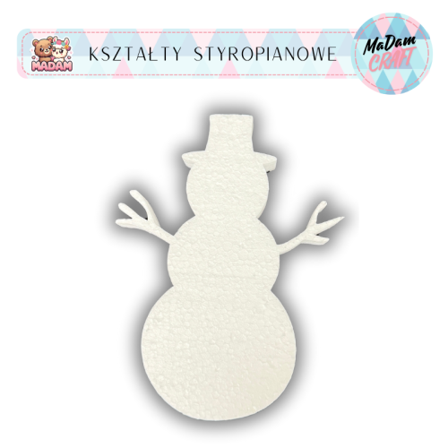 Baza styropianowa Bałwan 20 cm Boże Narodzenie wzór4, MaDam Creative