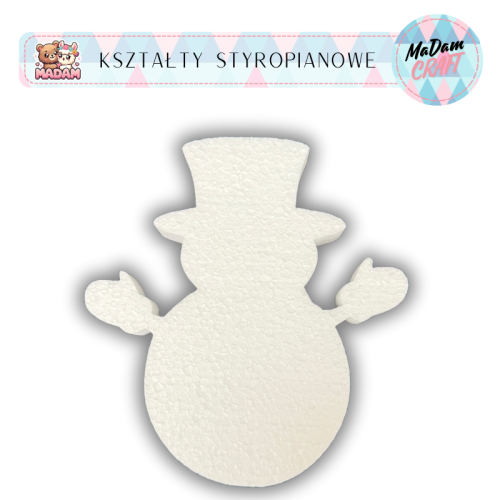 Baza styropianowa Bałwan 30 cm Boże Narodzenie wzór3, MaDam Creative