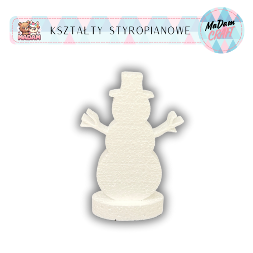 Baza styropianowa Bałwan z podstawką 10 cm Boże Narodzenie wzór4, MaDam Creative