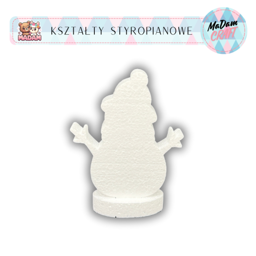 Baza styropianowa Bałwan z podstawką 20 cm Boże Narodzenie wzór1, MaDam Creative
