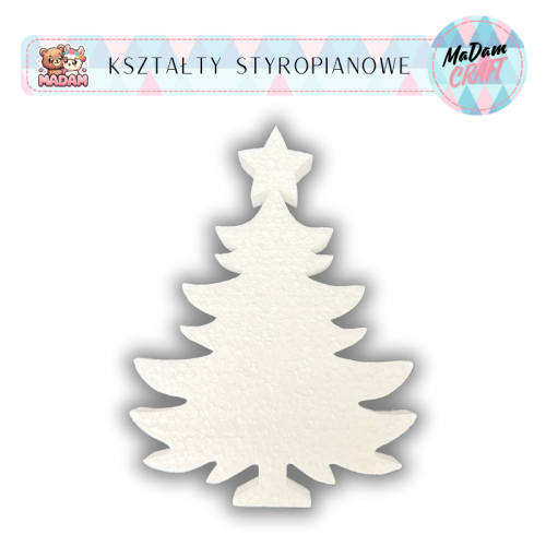Baza styropianowa Choinka 20 cm Boże Narodzenie wzór4, MaDam Creative