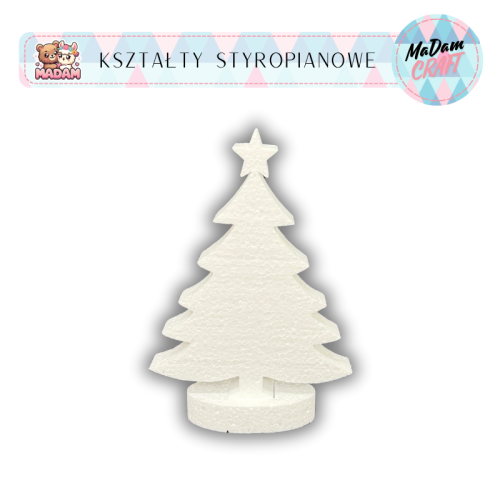 Baza styropianowa Choinka z podstawką 30 cm wzór 3, MaDam Creative