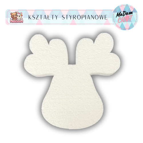 Baza styropianowa Głowa Renifera 20 cm Boże Narodzenie, MaDam Creative