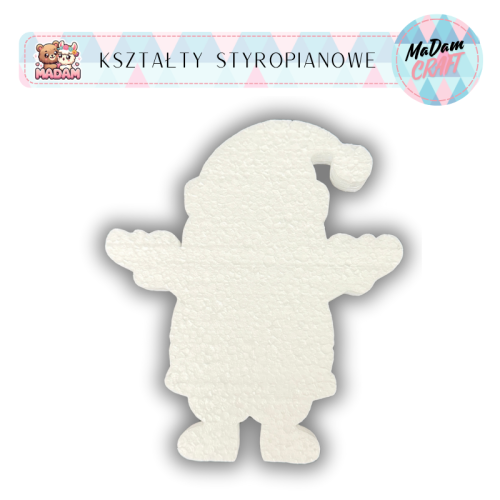 Baza styropianowa Mikołaj 15 cm Boże Narodzenie wzór3, MaDam Creative