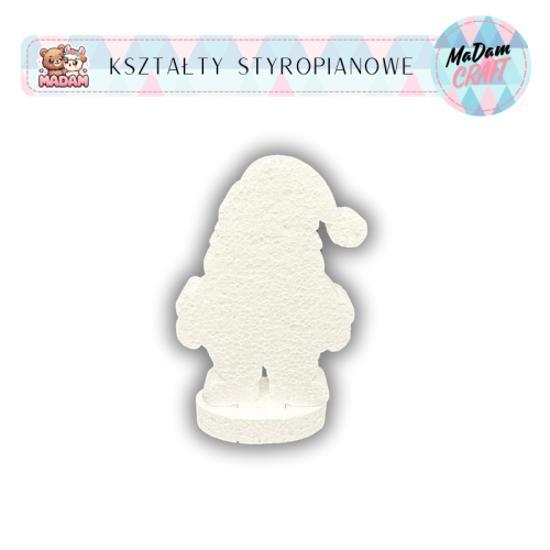 Baza styropianowa Mikołaj z podstawką 10 cm Boże Narodzenie wzór2, MaDam Creative