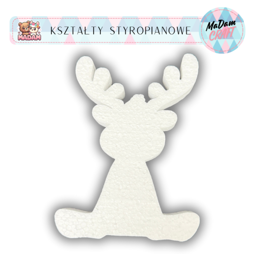 Baza styropianowa Renifer 10 cm Boże Narodzenie wzór1, MaDam Creative