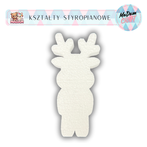 Baza styropianowa Renifer 15 cm Boże Narodzenie wzór2, MaDam Creative