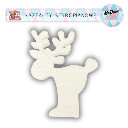 Baza styropianowa Renifer 30 cm Boże Narodzenie wzór3, MaDam Creative