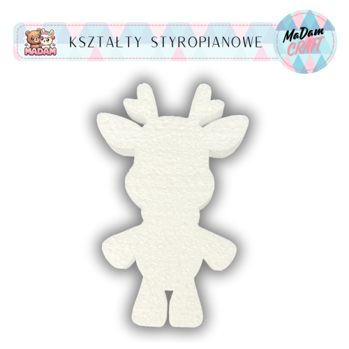 Baza styropianowa Renifer 30 cm Boże Narodzenie wzór4, MaDam Creative