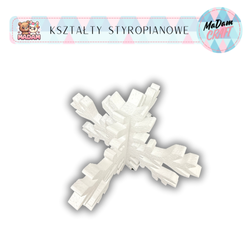 Baza styropianowa Śnieżynka GIGANT 3D 40 cm, MaDam Creative