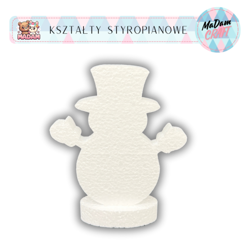 Baza styropianowa Bałwan z podstawką 20 cm Boże Narodzenie wzór3, MaDam Creative