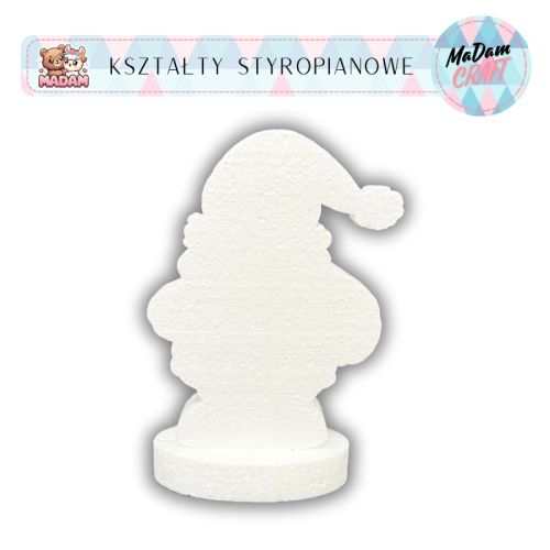 Baza styropianowa Mikołaj z podstawką 10 cm Boże Narodzenie wzór1, MaDam Creative