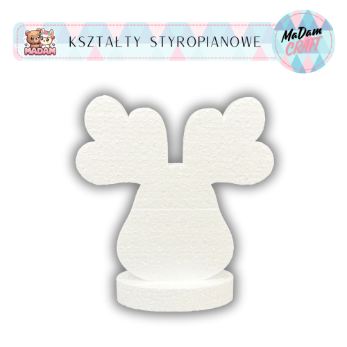 Baza styropianowa Głowa Renifera z podstawką 10 cm Boże Narodzenie, MaDam Creative