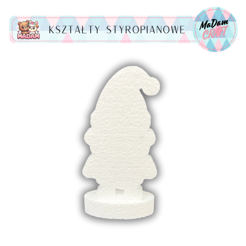 Baza styropianowa Gnom z podstawką 10 cm Boże Narodzenie wzór1, MaDam Creative