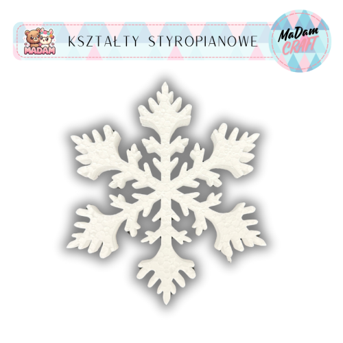 Baza styropianowa Śnieżynka 15 cm wzór 10, MaDam Creative
