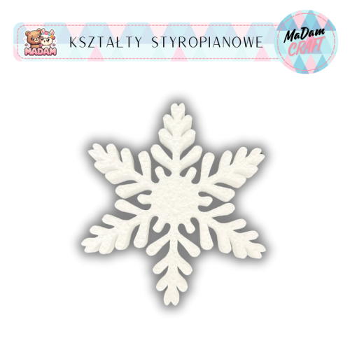 Baza styropianowa Śnieżynka 20 cm wzór 1, MaDam Creative