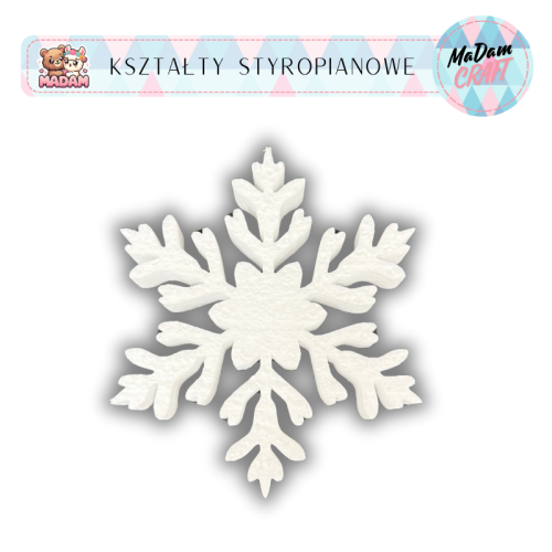 Baza styropianowa Śnieżynka 15 cm wzór 5, MaDam Creative