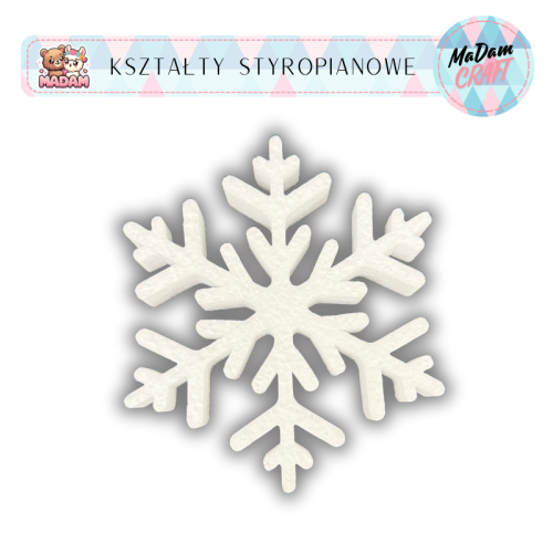 Baza styropianowa Śnieżynka 15 cm wzór 8, MaDam Creative