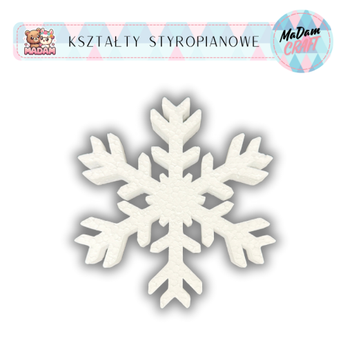 Baza styropianowa Śnieżynka 20 cm wzór 2, MaDam Creative