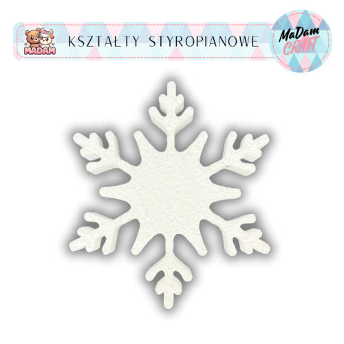 Baza styropianowa Śnieżynka 20 cm wzór 9, MaDam Creative