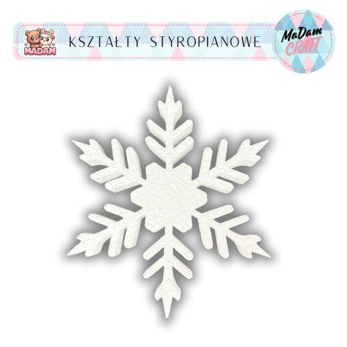 Baza styropianowa Śnieżynka 20 cm wzór 7, MaDam Creative