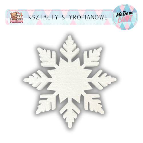 Baza styropianowa Śnieżynka 20 cm wzór 6, MaDam Creative