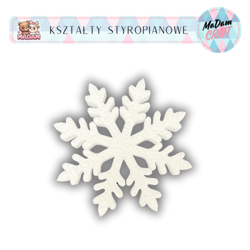 Baza styropianowa Śnieżynka 15 cm wzór 4, MaDam Creative