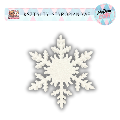 Baza styropianowa Śnieżynka 15 cm wzór 3, MaDam Creative